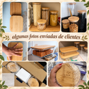 Kit Completo 20 Potes Herméticos com Tampa de Bambu
