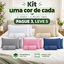 PAGUE 3 LEVE 5 — Kit 5 Jogos de Cama 3 Peças, Lençol 400 Fios com Elástico