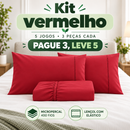 PAGUE 3 LEVE 5 — Kit 5 Jogos de Cama 3 Peças, Lençol 400 Fios com Elástico