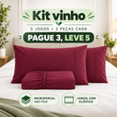 PAGUE 3 LEVE 5 — Kit 5 Jogos de Cama 3 Peças, Lençol 400 Fios com Elástico