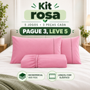 PAGUE 3 LEVE 5 — Kit 5 Jogos de Cama 3 Peças, Lençol 400 Fios com Elástico